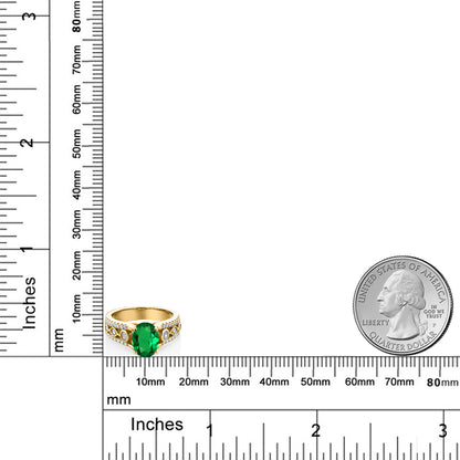 1.56カラット  ナノエメラルド リング 指輪   シルバー925 18金 イエローゴールド 加工  5月 誕生石