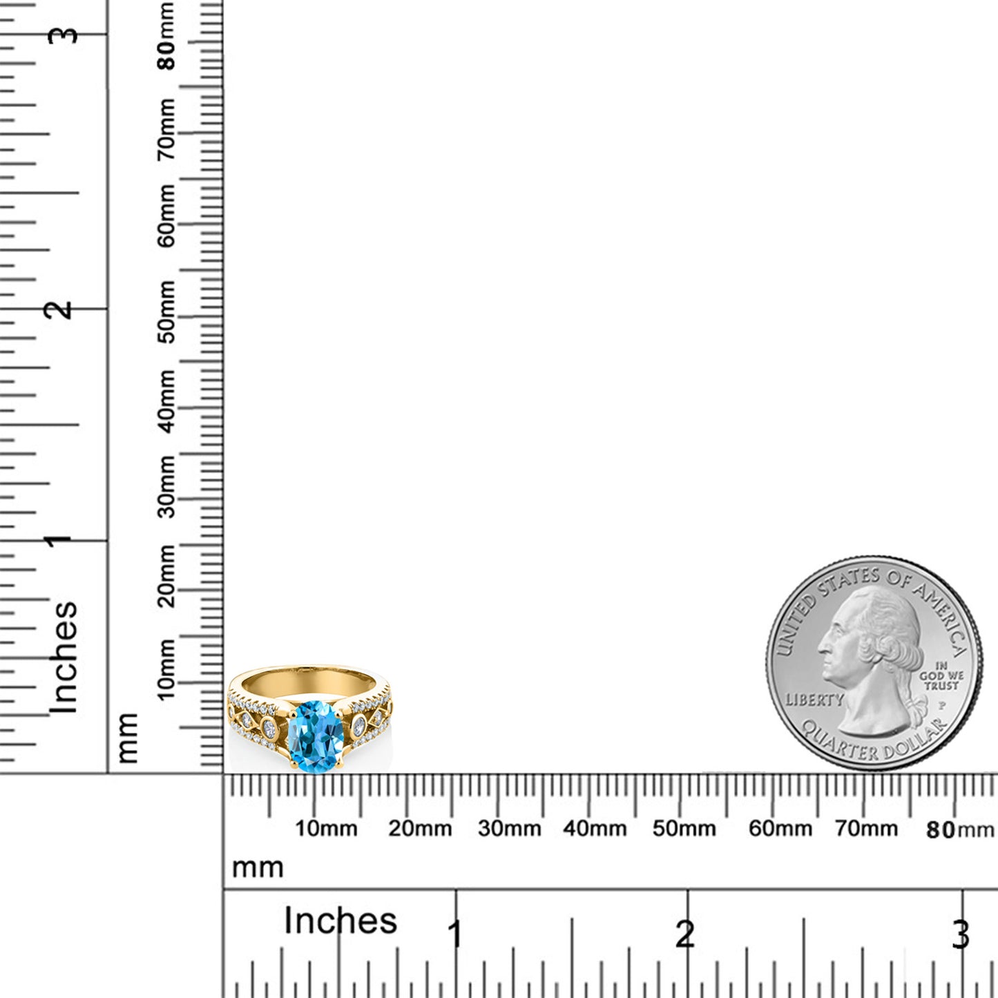 1.98カラット  天然 スイスブルートパーズ リング 指輪   シルバー925 18金 イエローゴールド 加工  11月 誕生石
