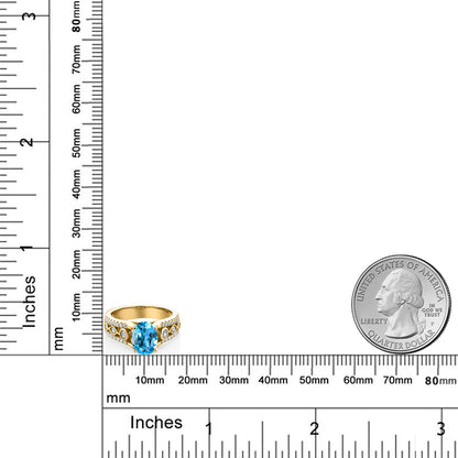 1.98カラット  天然 スイスブルートパーズ リング 指輪   シルバー925 18金 イエローゴールド 加工  11月 誕生石