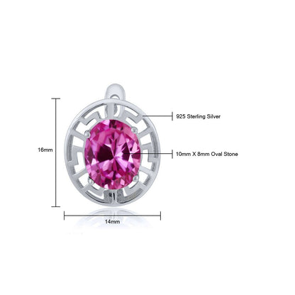 6.5カラット シンセティック ピンクサファイア ピアス シルバー925 9月 誕生石