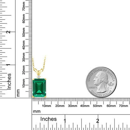 6.52カラット  ナノエメラルド ネックレス  天然 ダイヤモンド シルバー925 18金 イエローゴールド 加工  5月 誕生石