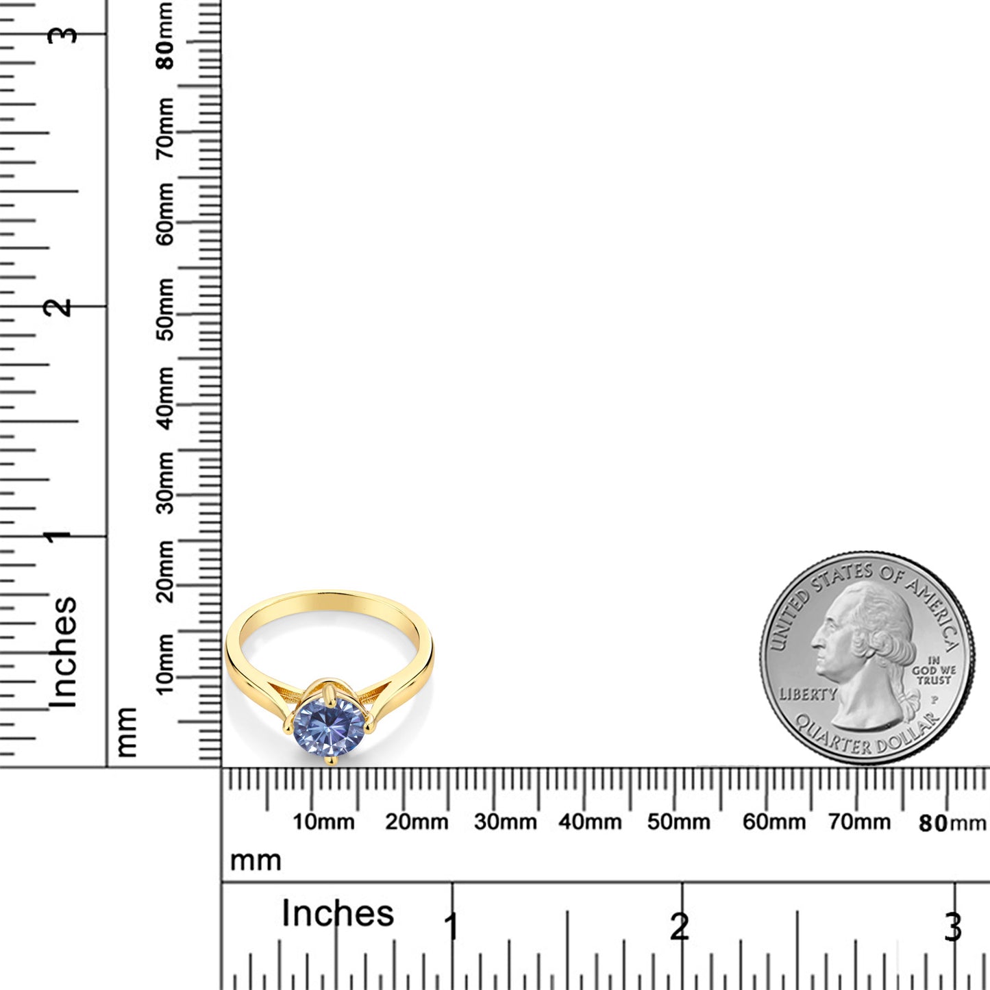 0.8カラット  ブルー モアサナイト リング 指輪