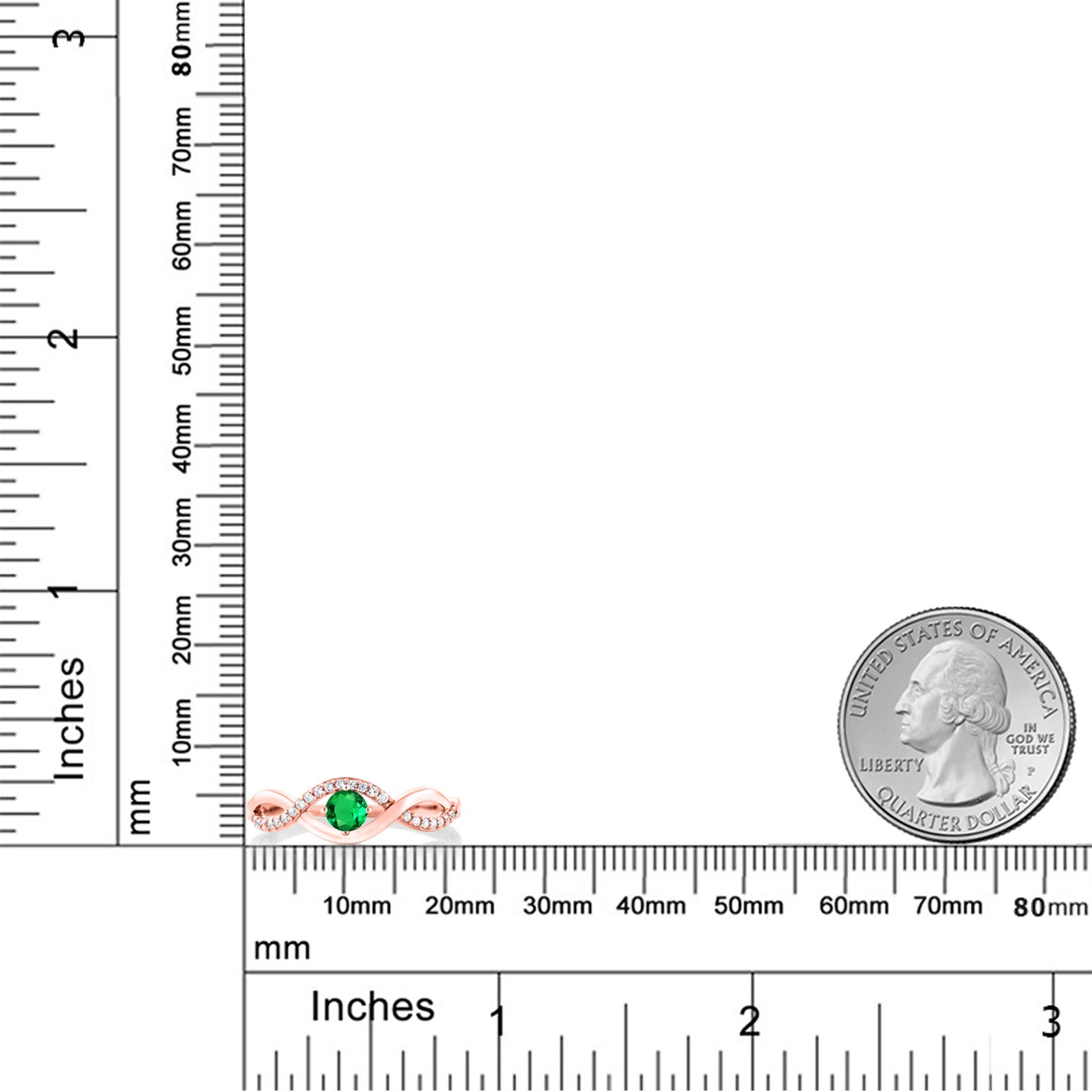 0.61カラット  ナノエメラルド リング 指輪   シルバー925 18金 ピンクゴールド 加工  5月 誕生石