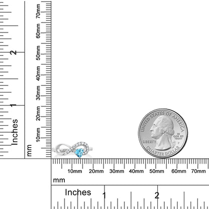 0.44カラット  天然 スイスブルートパーズ リング 指輪   シルバー925  11月 誕生石