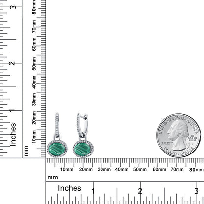 5.84カラット 天然 マラカイト ピアス シルバー925