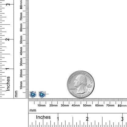 1カラット ブルー モアサナイト ピアス シルバー925