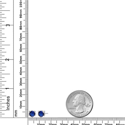 1.2カラット  シンセティック サファイア ピアス   シルバー925  9月 誕生石