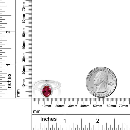 1.16カラット  シンセティック ルビー リング 指輪  天然 ダイヤモンド シルバー925  7月 誕生石