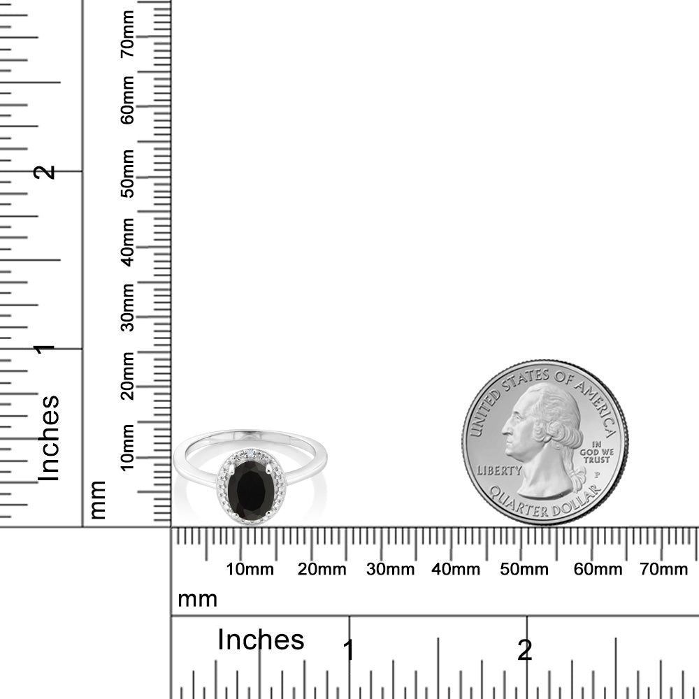 1.26カラット  天然 オニキス リング 指輪  天然 ダイヤモンド シルバー925  8月 誕生石
