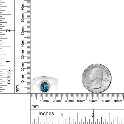 1.31カラット  天然 ロンドンブルートパーズ リング 指輪  天然 ダイヤモンド シルバー925  11月 誕生石
