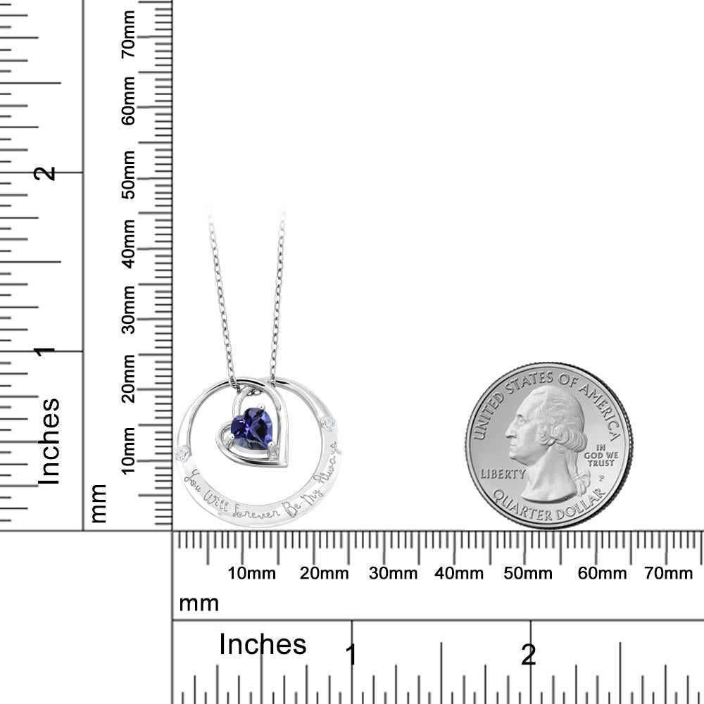 0.61カラット  天然 アイオライト ネックレス  天然 ダイヤモンド シルバー925  3月 誕生石