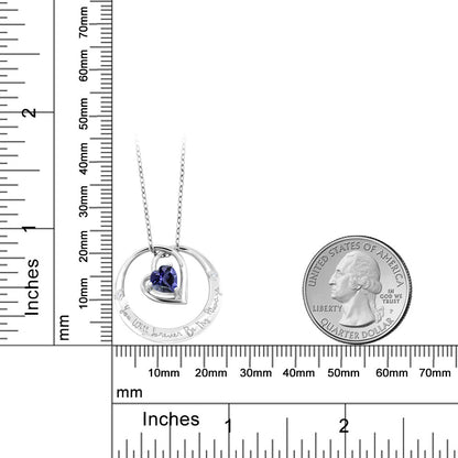 0.61カラット  天然 アイオライト ネックレス  天然 ダイヤモンド シルバー925  3月 誕生石