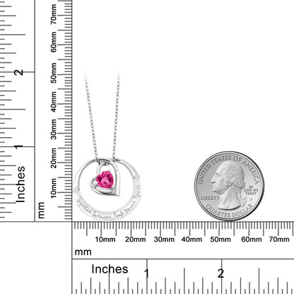 0.81カラット  シンセティック ピンクサファイア ネックレス  天然 ダイヤモンド シルバー925  9月 誕生石