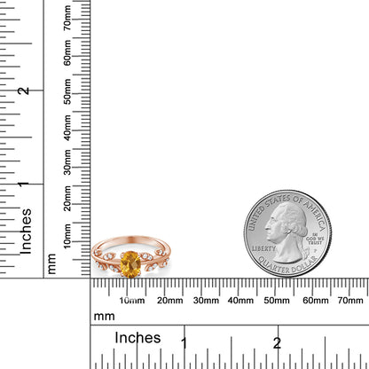 0.93カラット  天然 シトリン リング 指輪   シルバー925 18金 ピンクゴールド 加工  11月 誕生石