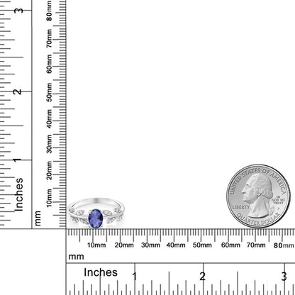 0.86カラット  天然 アイオライト リング 指輪   シルバー925  3月 誕生石