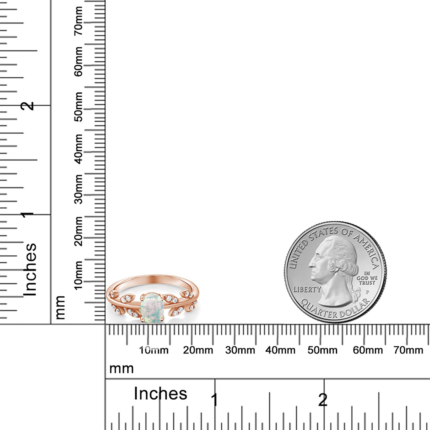 1.21カラット  シミュレイテッド ホワイトオパール リング 指輪   シルバー925 18金 ピンクゴールド 加工  10月 誕生石