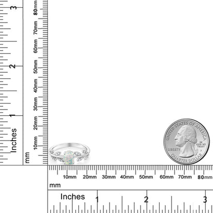 1.21カラット  シミュレイテッド ホワイトオパール リング 指輪   シルバー925  10月 誕生石