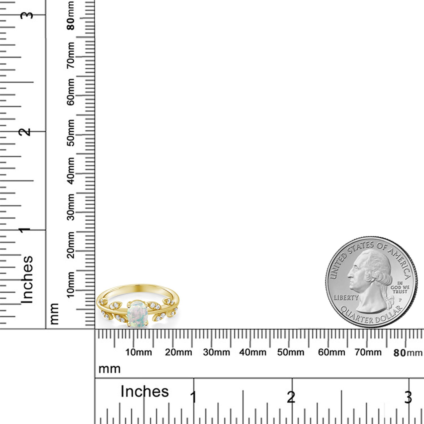 1.21カラット  シミュレイテッド ホワイトオパール リング 指輪   シルバー925 18金 イエローゴールド 加工  10月 誕生石