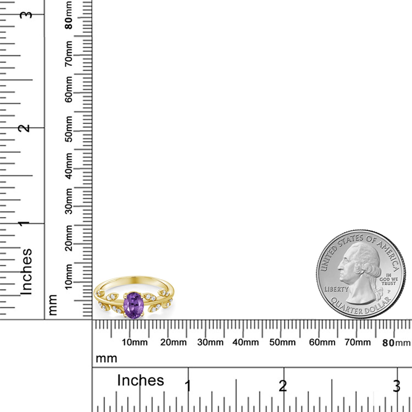 0.96カラット  天然 アメジスト リング 指輪   シルバー925 18金 イエローゴールド 加工  2月 誕生石