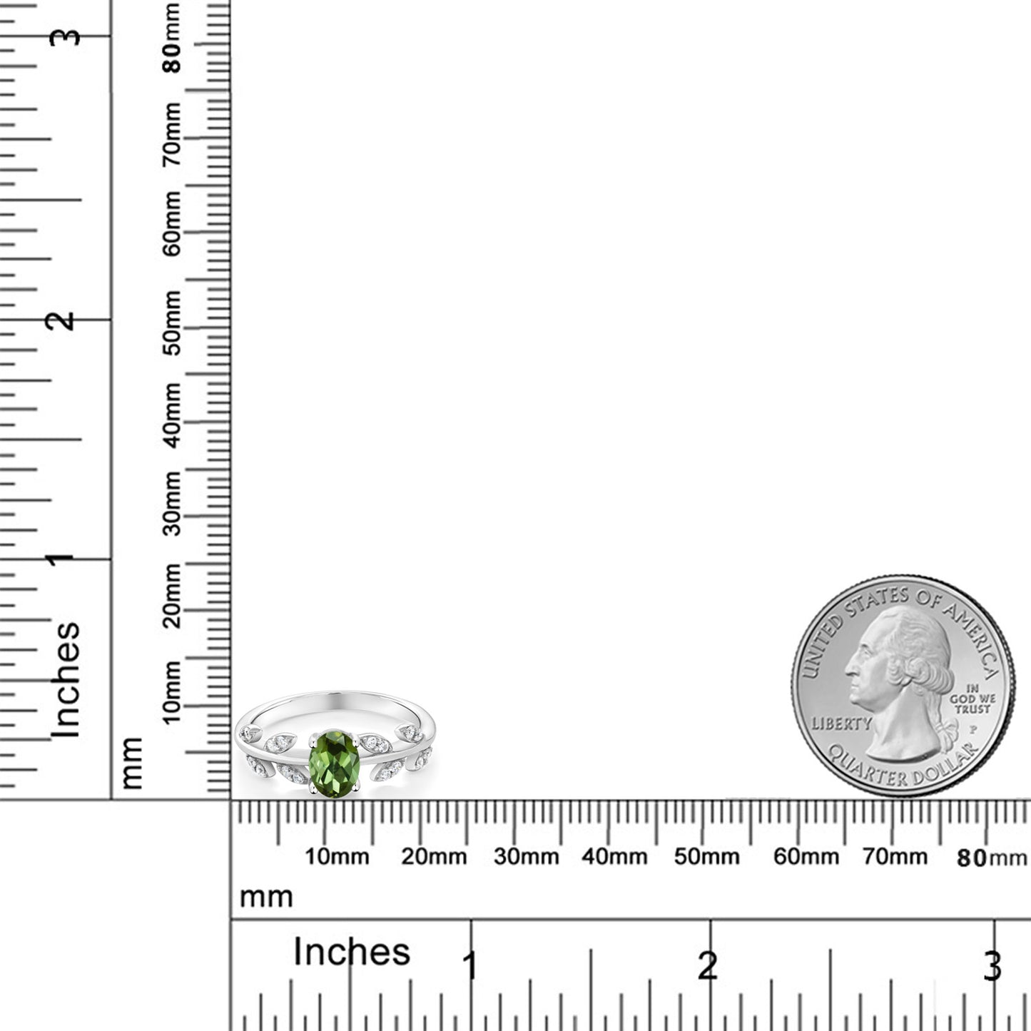 0.91カラット  天然 グリーントルマリン リング 指輪   シルバー925  10月 誕生石
