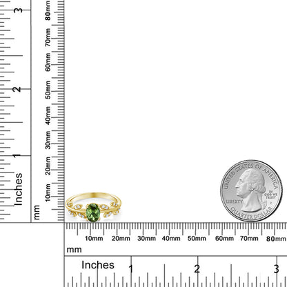 0.91カラット  天然 グリーントルマリン リング 指輪   シルバー925 18金 イエローゴールド 加工  10月 誕生石