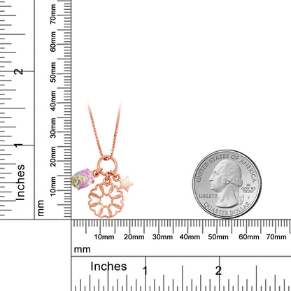 1.05カラット シミュレイテッド ピンクオパール ネックレス シルバー925 18金 ピンクゴールド 加工 10月 誕生石