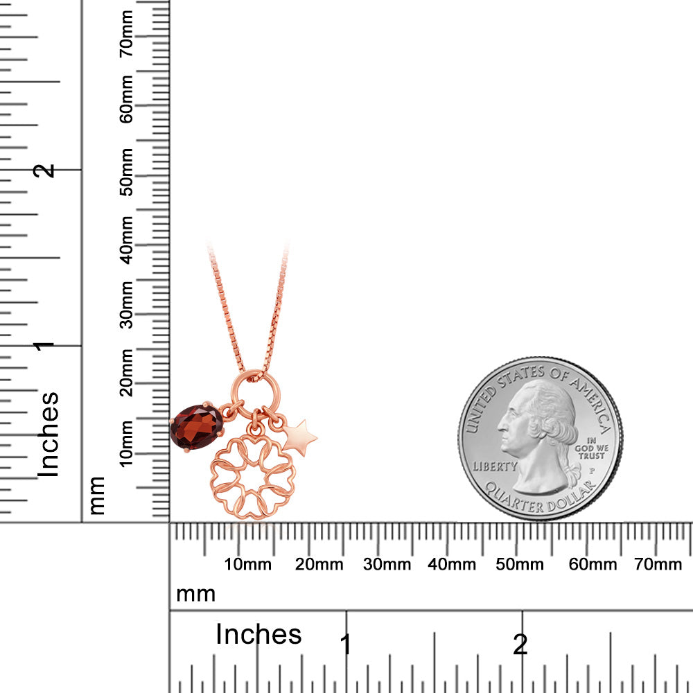 1.2カラット 天然 ガーネット ネックレス シルバー925 18金 ピンクゴールド 加工 1月 誕生石