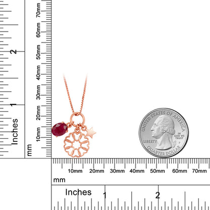 1.6カラット  天然 ルビー ネックレス   シルバー925 18金 ピンクゴールド 加工  7月 誕生石