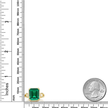 5.48カラット ナノエメラルド リング 指輪 シルバー925 18金 イエローゴールド 加工 5月 誕生石