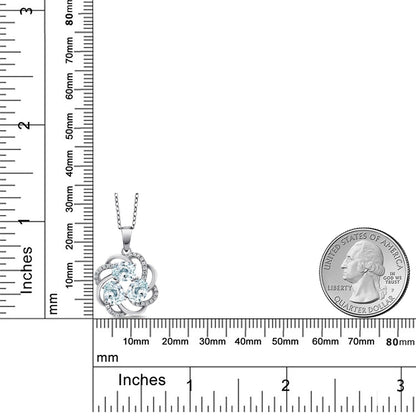 1.64カラット 天然 アクアマリン ネックレス シルバー925 3月 誕生石
