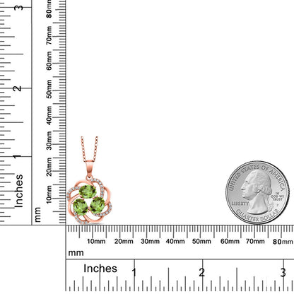 1.85カラット 天然石 ペリドット ネックレス シルバー925 18金 ピンクゴールド 加工 8月 誕生石