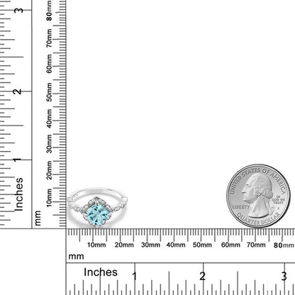 2.19カラット  天然 スカイブルートパーズ リング 指輪  モアサナイト シルバー925  11月 誕生石