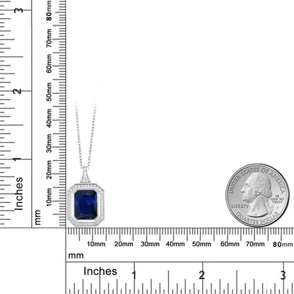 4.54カラット シンセティック サファイア ネックレス シルバー925 9月 誕生石