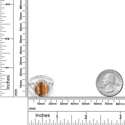 4.82カラット  天然 タイガーアイ リング 指輪   シルバー925