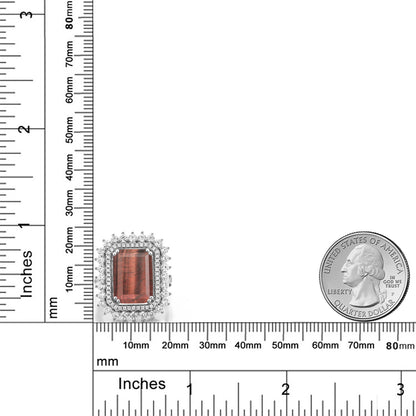 7.1カラット 天然 レッドタイガーアイ リング 指輪 シルバー925