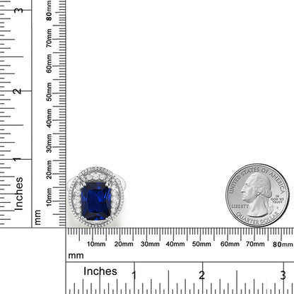 10.77カラット シンセティック サファイア リング 指輪 シルバー925 9月 誕生石
