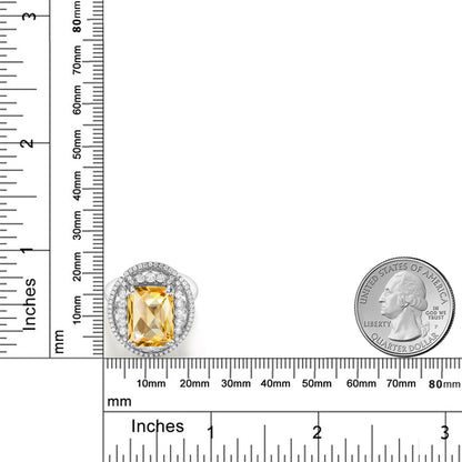 7.53カラット 天然 シトリン リング 指輪 シルバー925 11月 誕生石