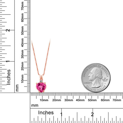 1.87カラット  シンセティック ピンクサファイア ネックレス  天然 ダイヤモンド シルバー925 18金 ピンクゴールド 加工  9月 誕生石