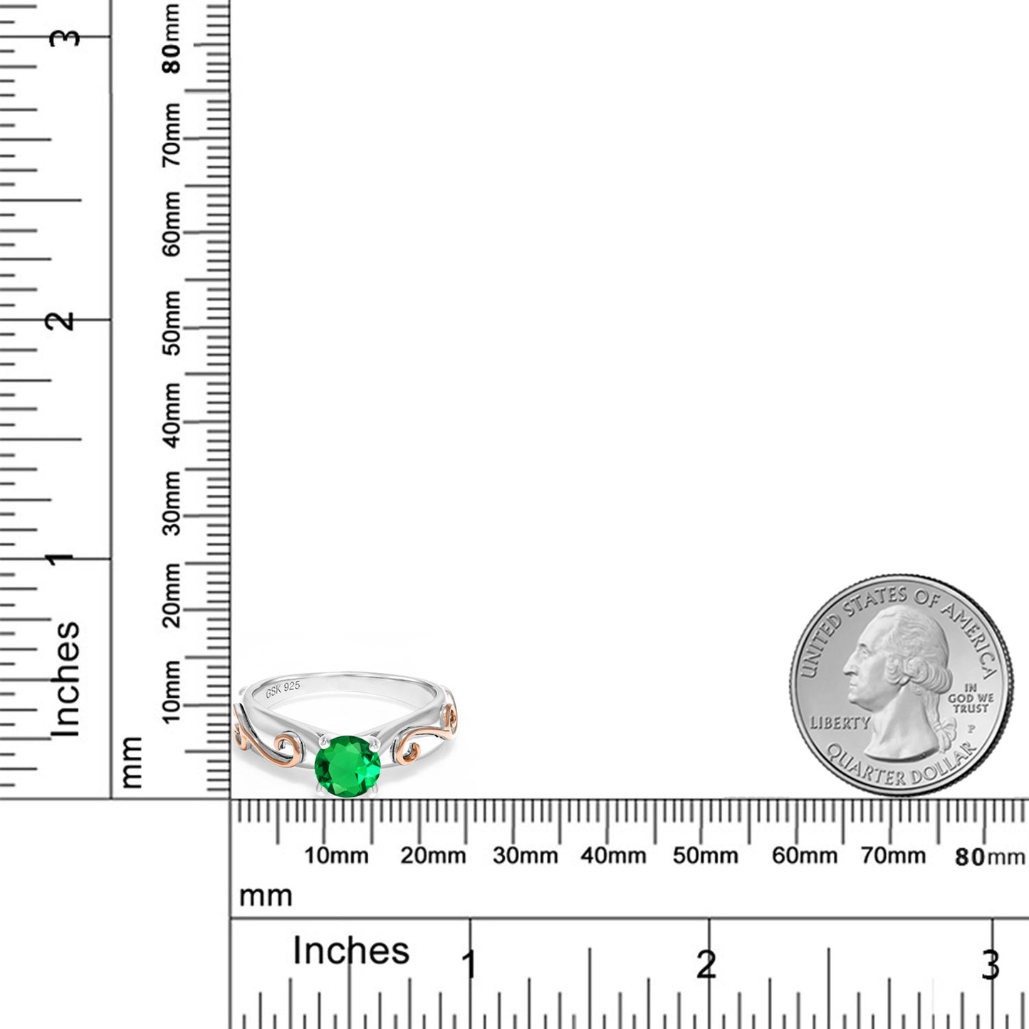 0.77カラット  ナノエメラルド リング 指輪   シルバー925  5月 誕生石