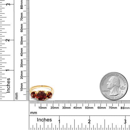 3.6カラット 天然 ガーネット リング 指輪 シルバー925 18金 イエローゴールド 加工 1月 誕生石