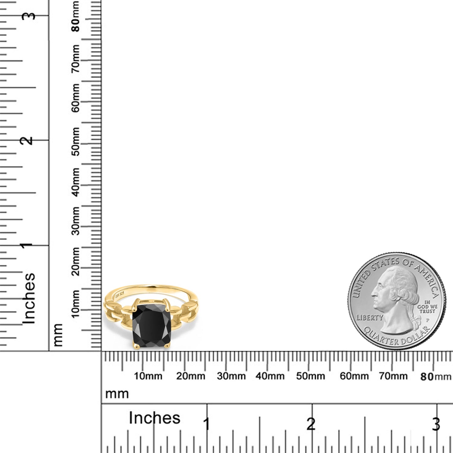 2.73カラット  天然 オニキス リング 指輪   シルバー925 18金 イエローゴールド 加工  8月 誕生石