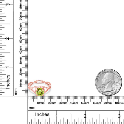 1.45カラット  天然石 ペリドット リング 指輪   シルバー925 18金 ピンクゴールド 加工  8月 誕生石