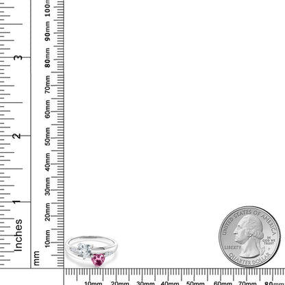 0.9カラット  天然 アクアマリン リング 指輪  天然 ピンクトルマリン シルバー925  3月 誕生石