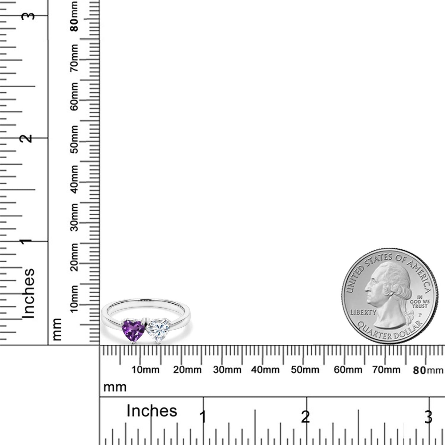 0.92カラット  天然 アメジスト リング 指輪  モアサナイト シルバー925  2月 誕生石