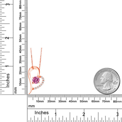 1.12カラット ピンク モアサナイト オープンハート ネックレス シルバー925 18金 ピンクゴールド 加工
