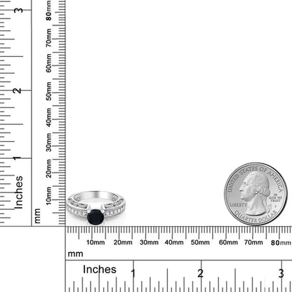 1.29カラット  天然 オニキス リング 指輪   シルバー925  8月 誕生石