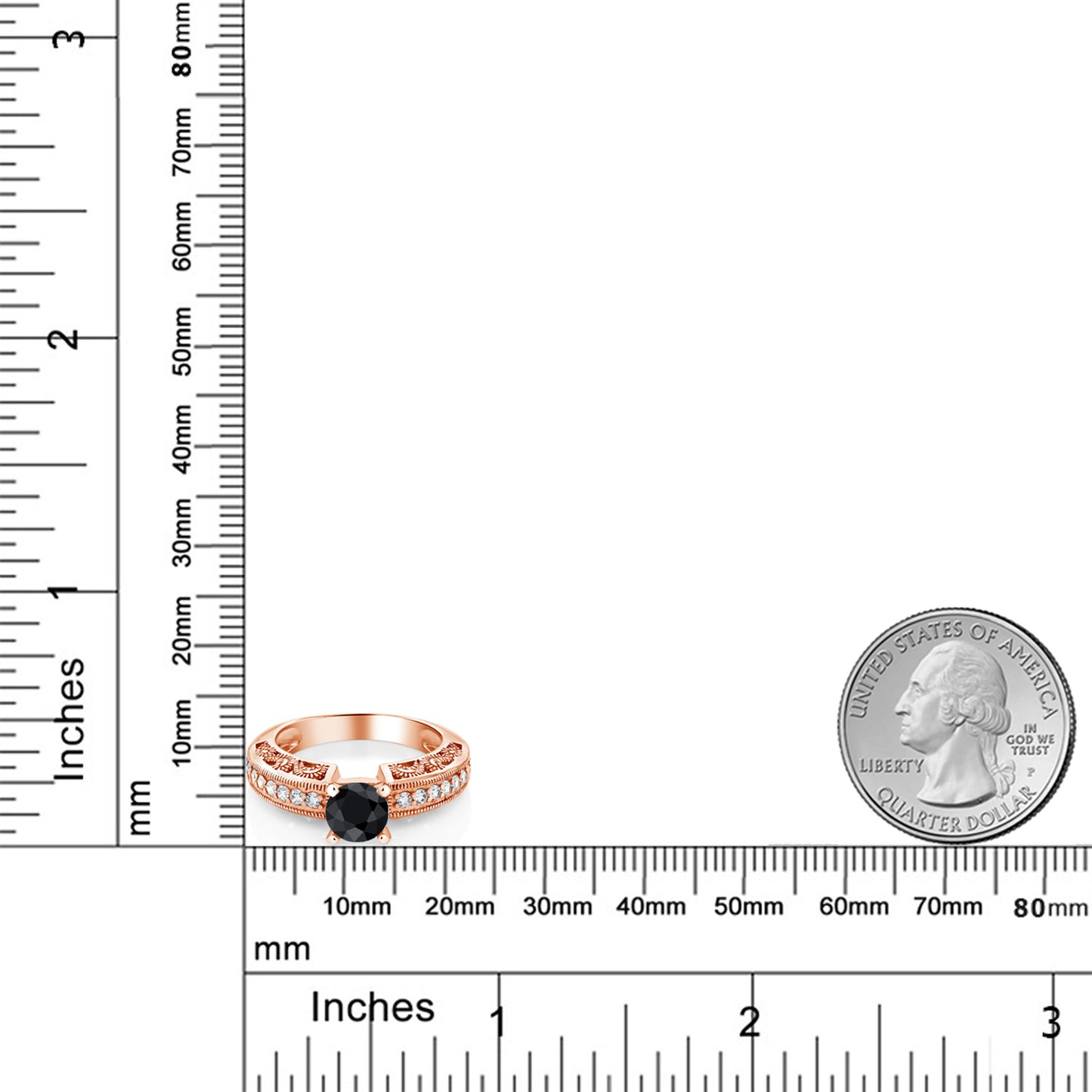 1.74カラット  天然 ブラックサファイア リング 指輪   シルバー925 18金 ピンクゴールド 加工  9月 誕生石