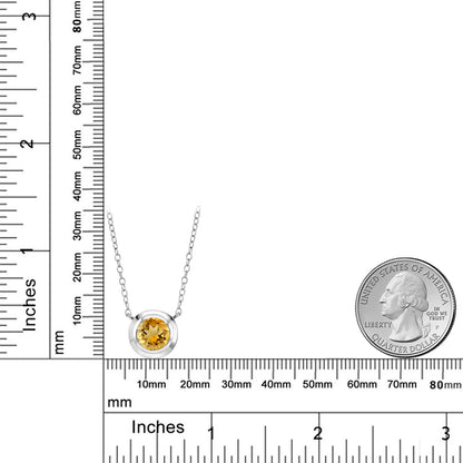1.5カラット  天然 シトリン ネックレス   シルバー925  11月 誕生石