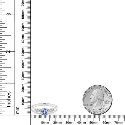 0.61カラット 天然石 タンザナイト リング 指輪 ラボグロウンダイヤモンド シルバー925 12月 誕生石