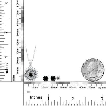 2.37カラット 天然 ブラックダイヤモンド ネックレス ピアス セット シルバー925